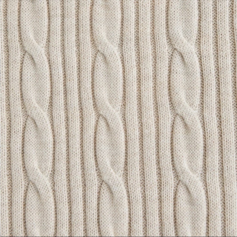 Merino Wool-Blend Cable Crew Sweater - Picture 2 of 5